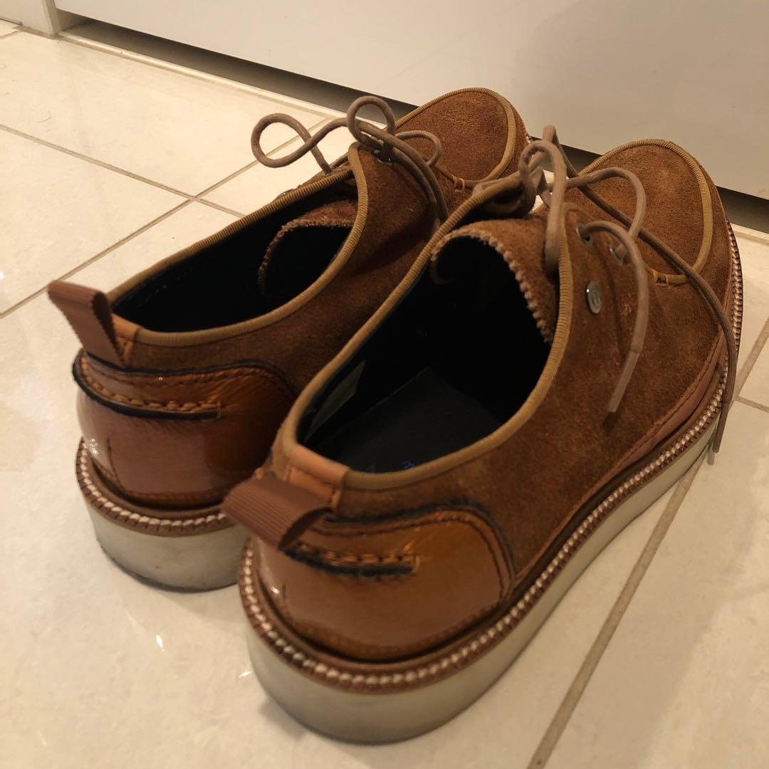 [送料込・美品]ランバンオンブルー　ブラウン スエード メンズ　シューズ
