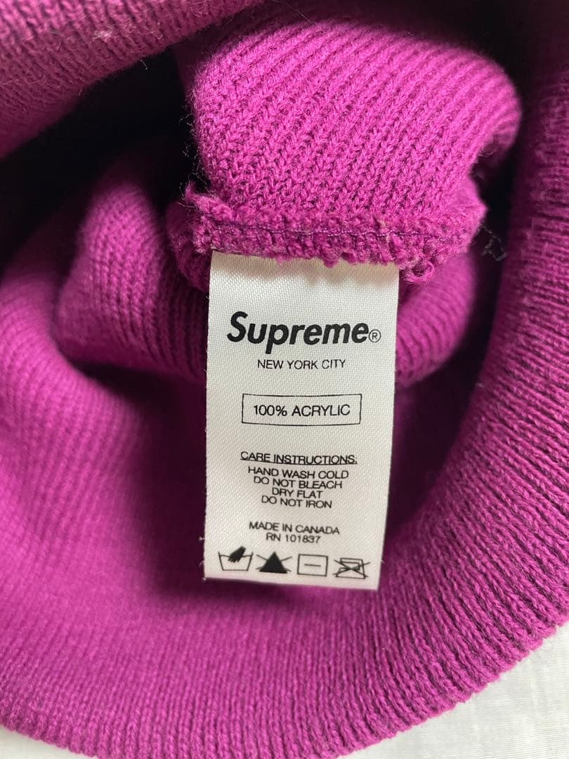 supreme ニット帽 パープル