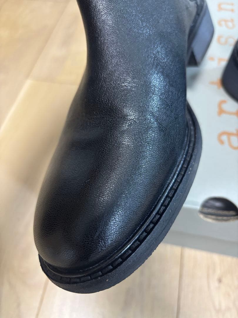 今月末まで出品 クラークスClarks ブラックレザー サイドゴアブーツ25cm