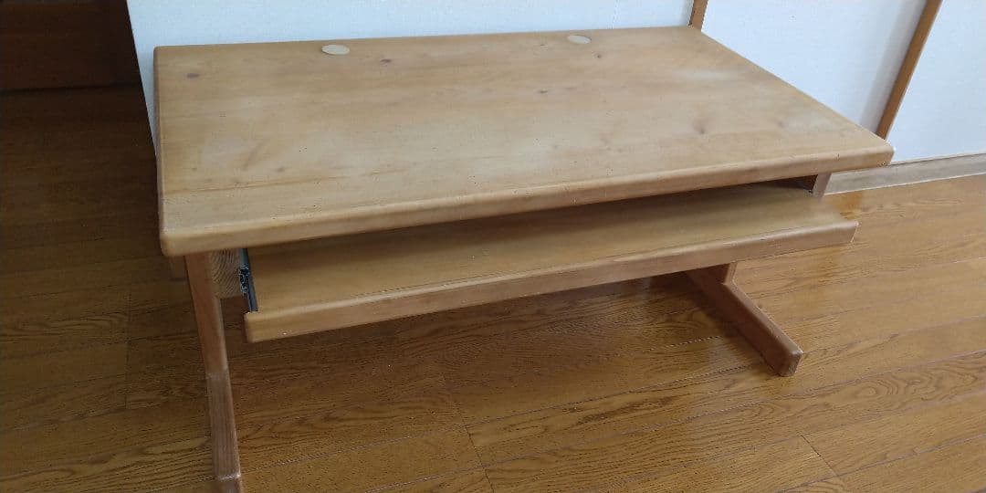 【値下げ】ヒノキクラフト デスクトップPC用 木製 檜 パソコンデスク