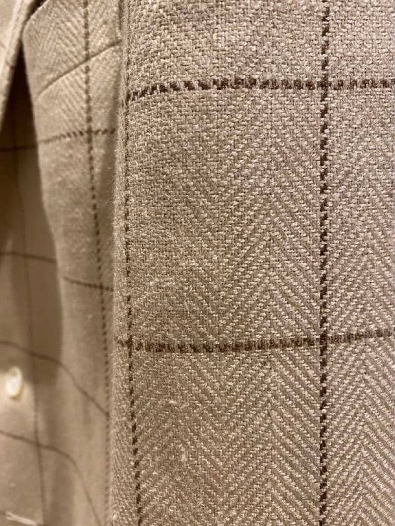 BEAMS F /E.THOMAS シルクリネン ウインドウペーン ジャケット