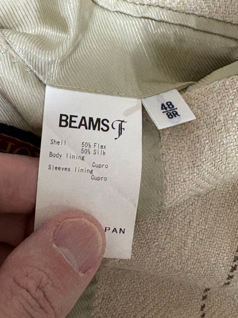 BEAMS F /E.THOMAS シルクリネン ウインドウペーン ジャケット