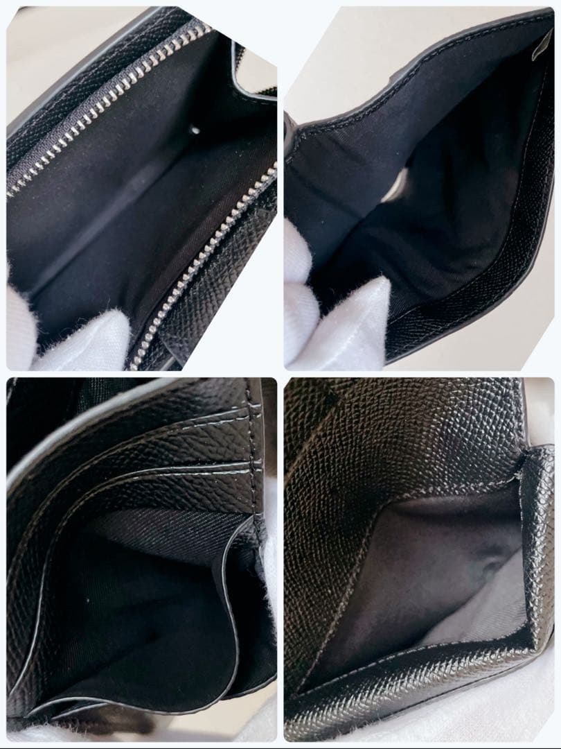 極美品　COACH 二つ折り財布　ブラック　レザー
