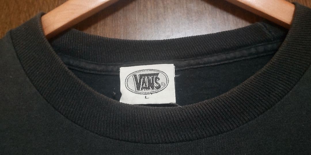 90's オールドVANS Tシャツ　黒　サイズL　バンズ