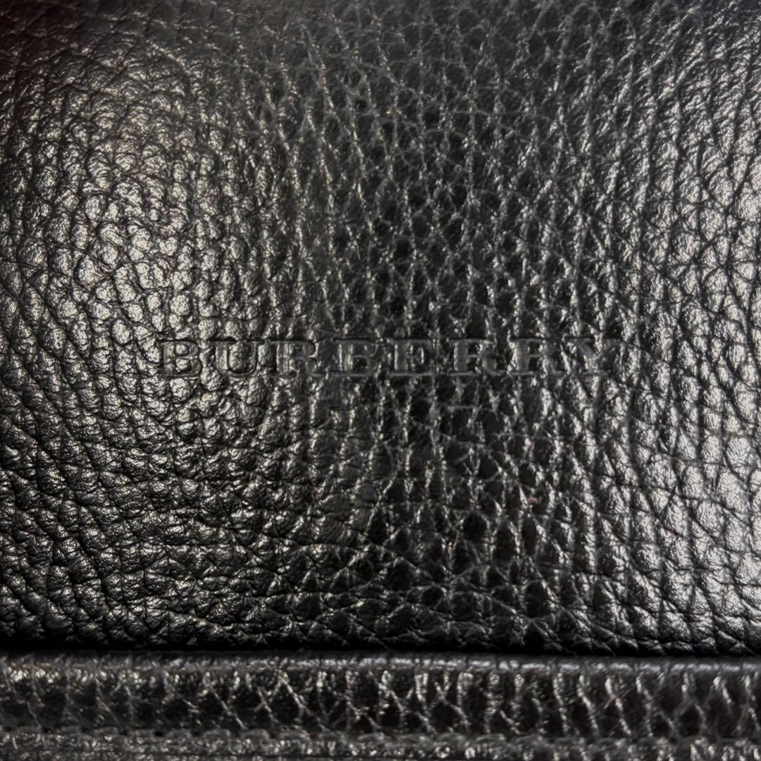 美品 BURBERRY ボストンバッグ レザー ブラック 内側チェック柄