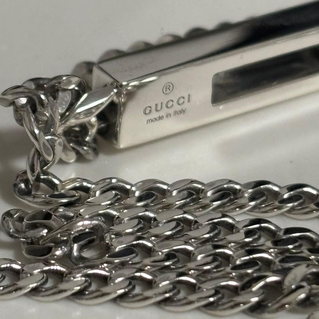 GUCCI 新品同様品　ラージタイプ　カットアウトGネックレス　喜平チェーン
