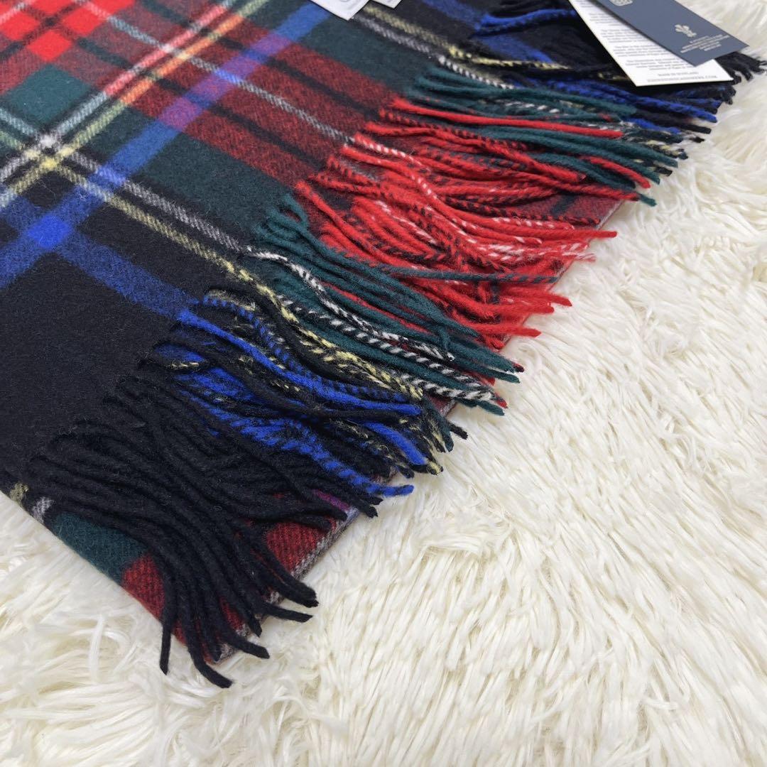 新品 ジョンストンズ カシミヤ100％ 大判ストール ブラックスチュアート