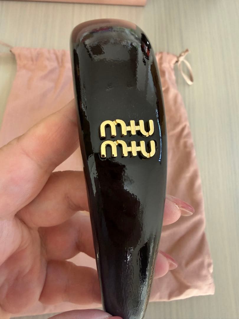 miu miu ブラウン カチューシャ