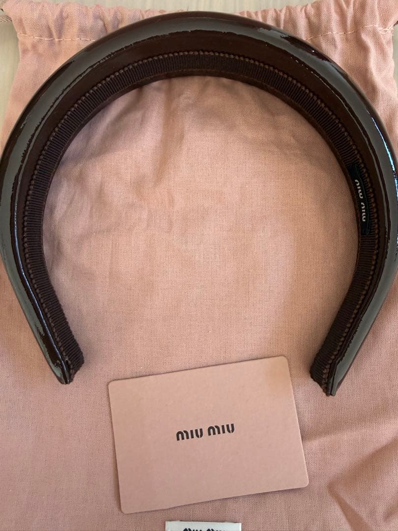 miu miu ブラウン カチューシャ