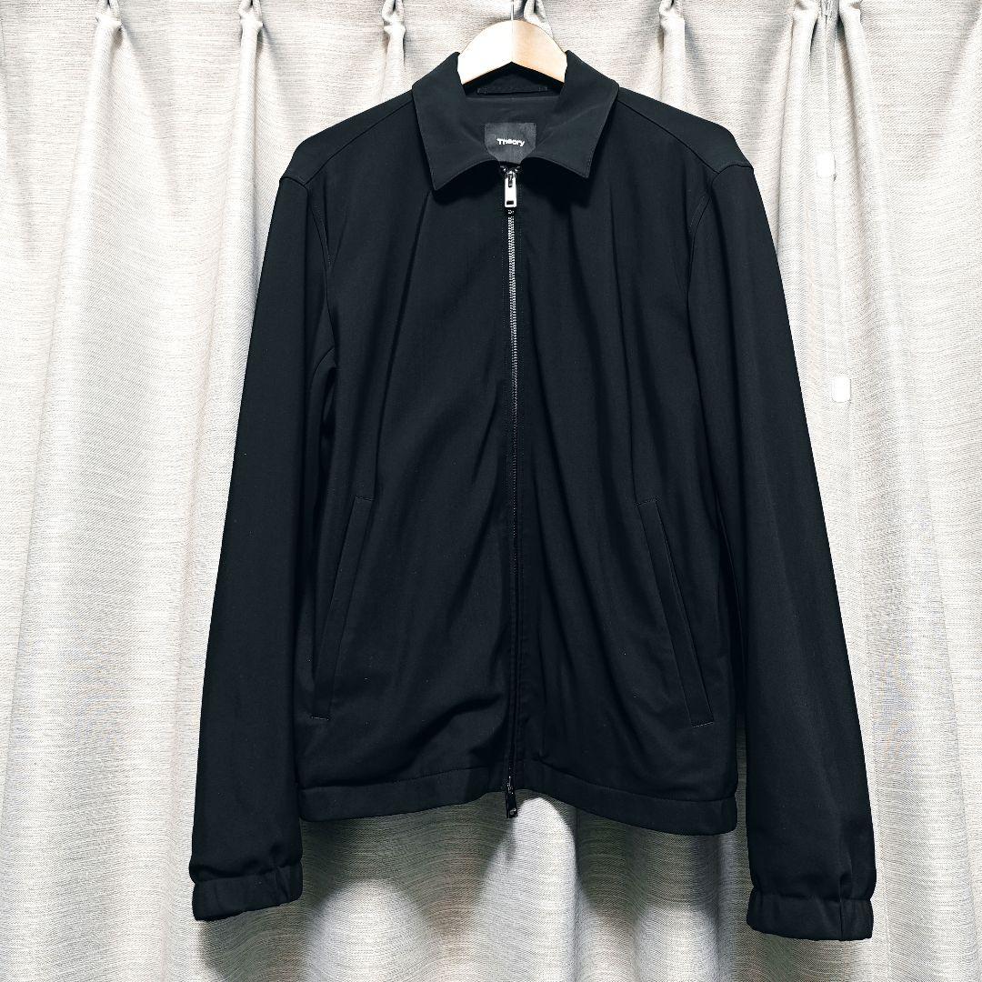 【美品：Theory】高機能ジャージー ジップアップジャケット「S/M：ブラック