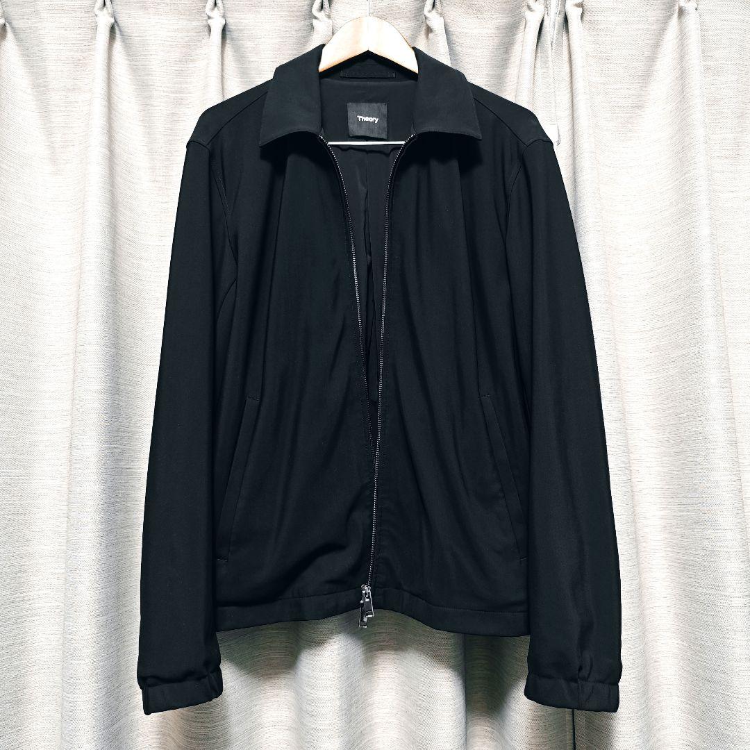 【美品：Theory】高機能ジャージー ジップアップジャケット「S/M：ブラック