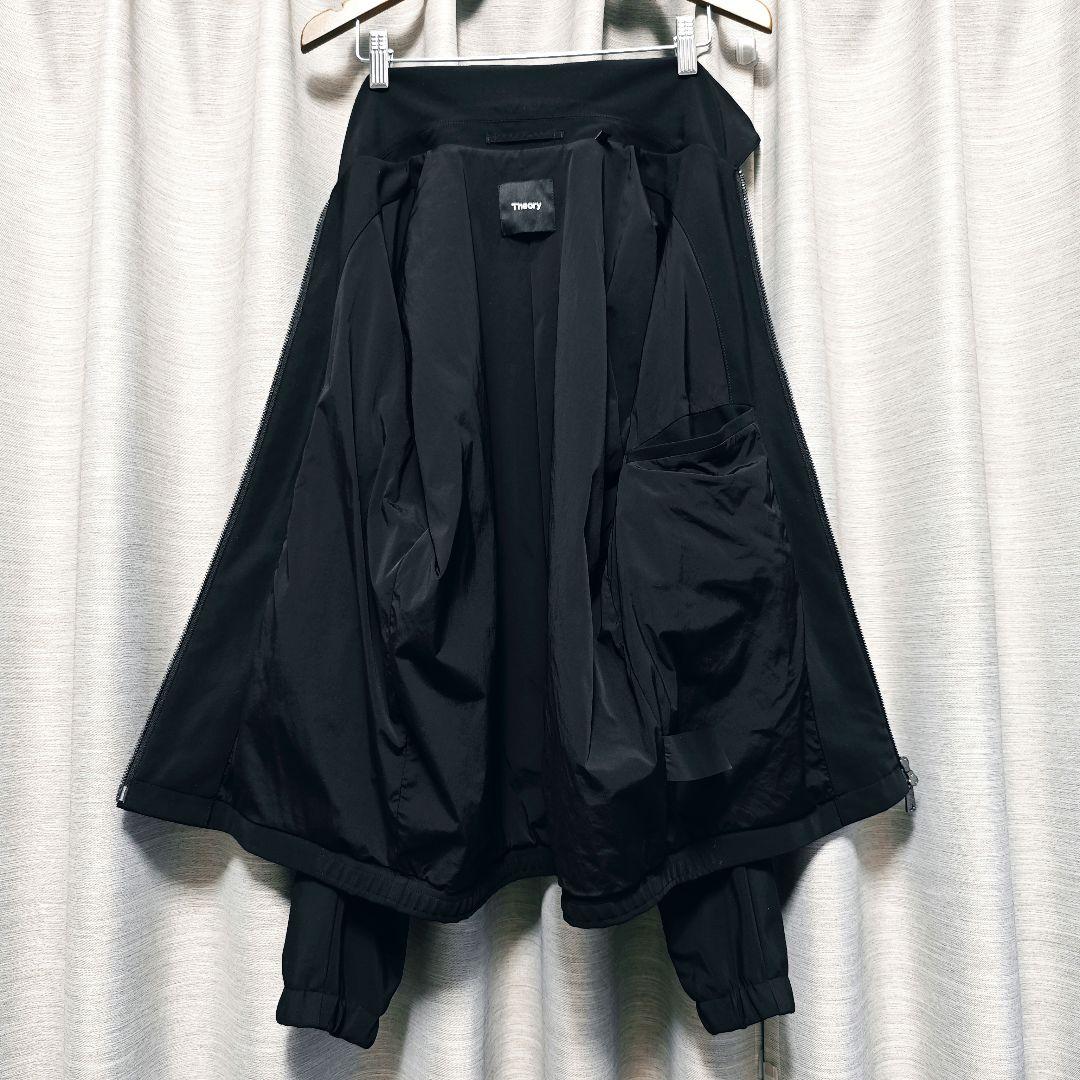 【美品：Theory】高機能ジャージー ジップアップジャケット「S/M：ブラック
