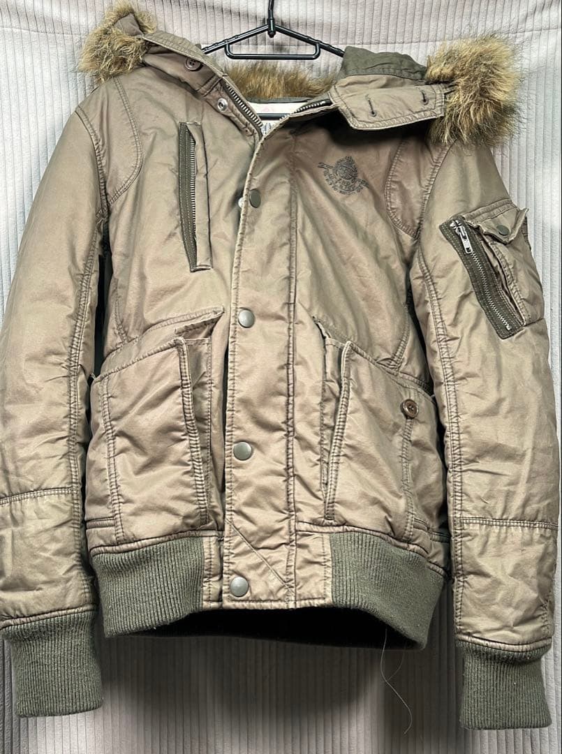 DIESEL カーキ ファー付きミリタリージャケット モッズコート グランジ