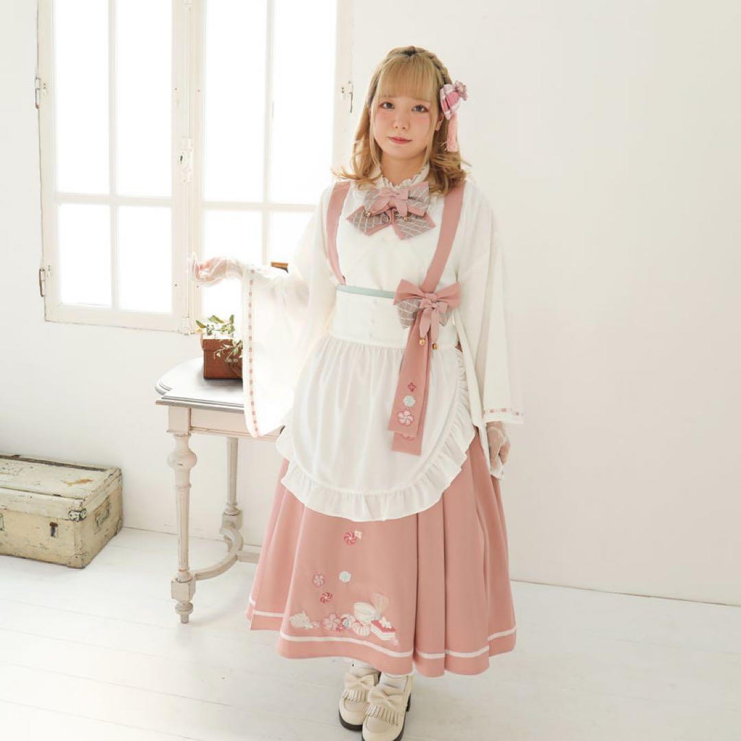 【極美品/付属品完備】Amavel 春花便りのお茶会 和風スカート（ピンク）