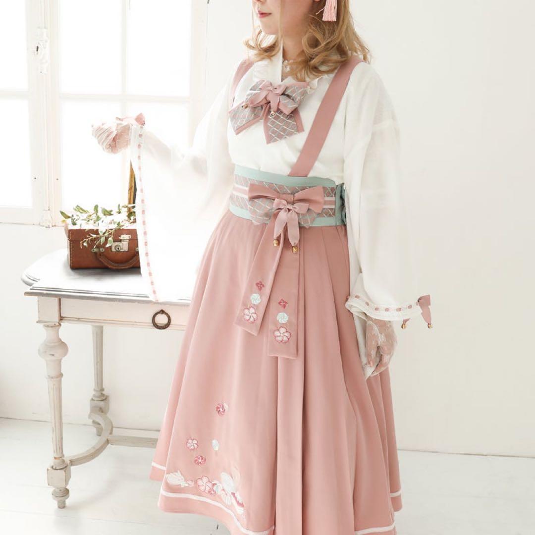 【極美品/付属品完備】Amavel 春花便りのお茶会 和風スカート（ピンク）