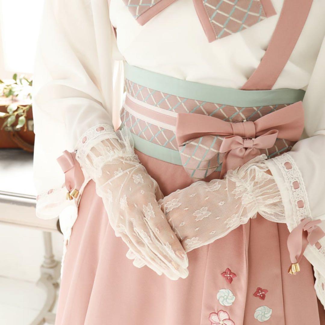 【極美品/付属品完備】Amavel 春花便りのお茶会 和風スカート（ピンク）