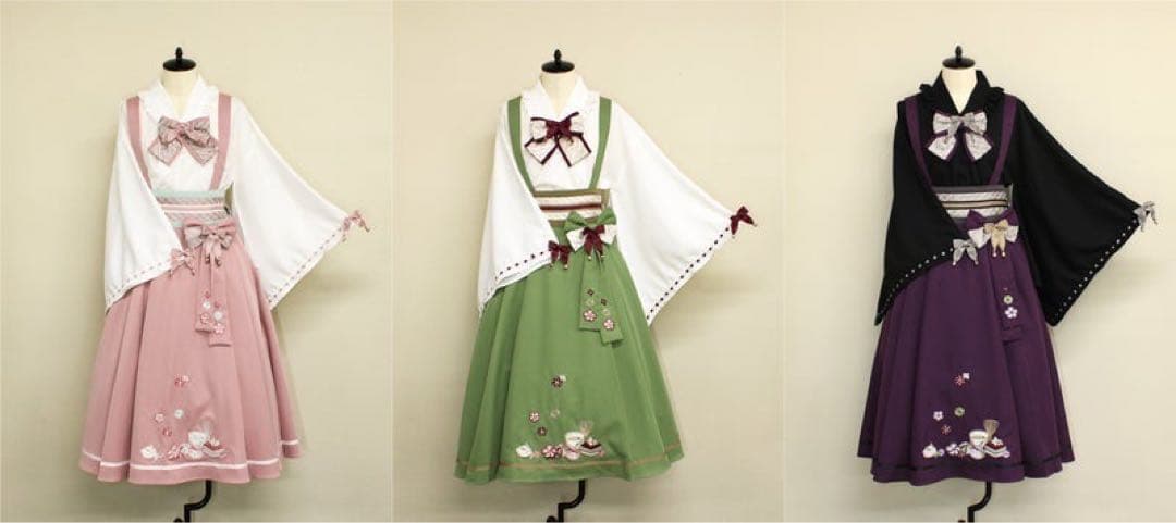 【極美品/付属品完備】Amavel 春花便りのお茶会 和風スカート（ピンク）