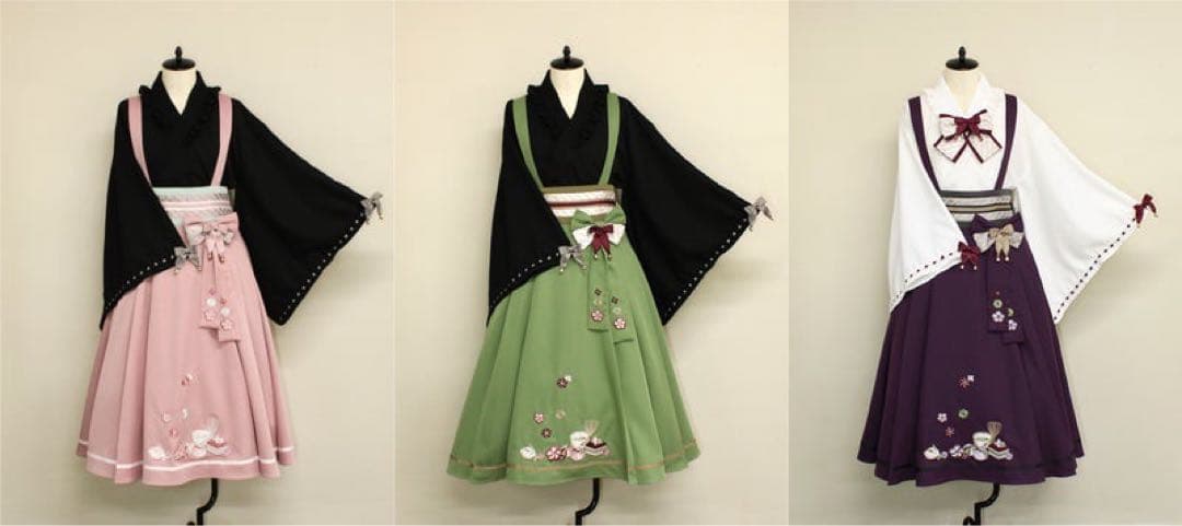 【極美品/付属品完備】Amavel 春花便りのお茶会 和風スカート（ピンク）