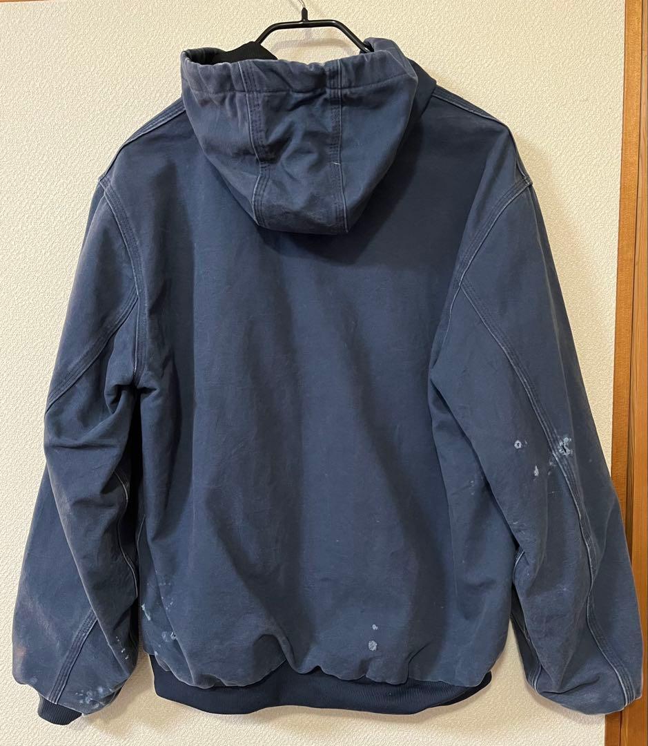 Carhartt カーハート　アクティブジャケット　フェード　ダメージ　ネイビー