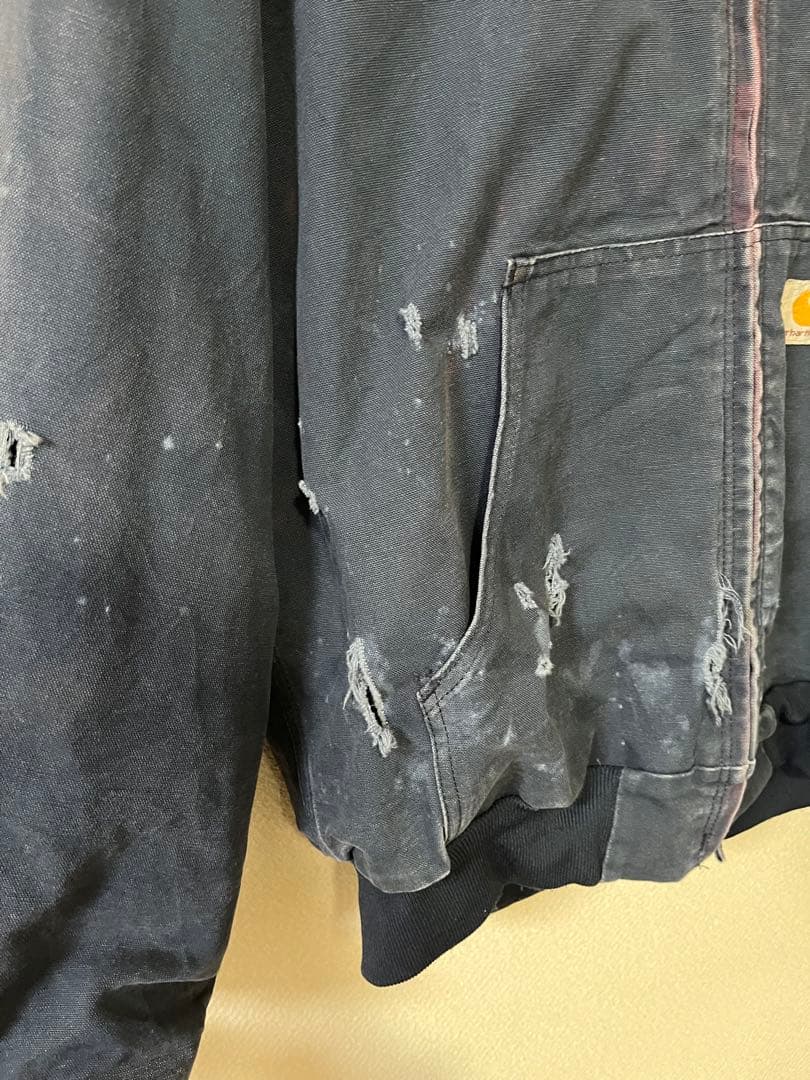 Carhartt カーハート　アクティブジャケット　フェード　ダメージ　ネイビー