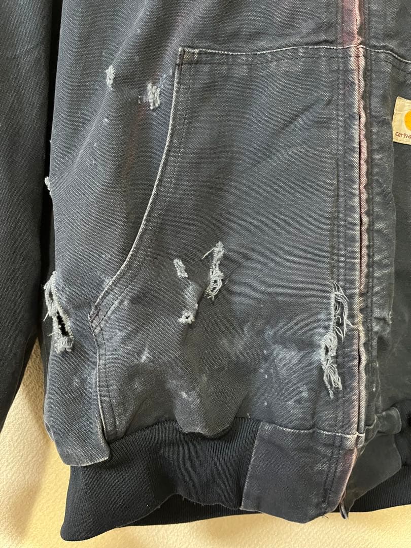 Carhartt カーハート　アクティブジャケット　フェード　ダメージ　ネイビー