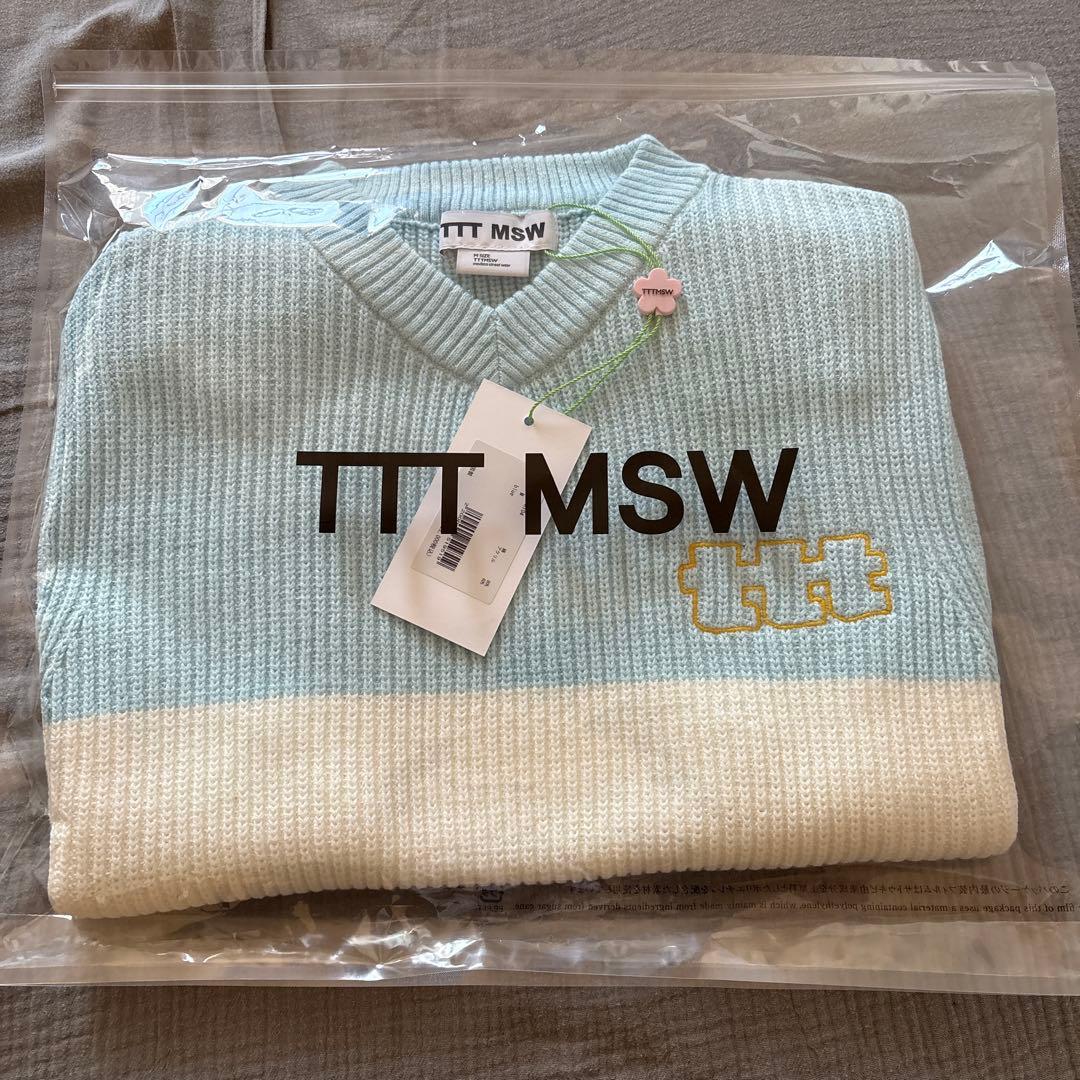 【TTTMSW】25AW ニットベスト BLUE M 新品未使用