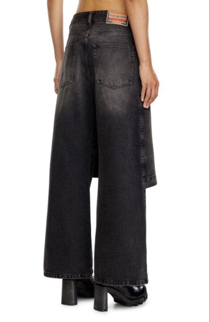 【完売品】DIESEL レイヤードデニム ワイドデニム W25 タグ付き