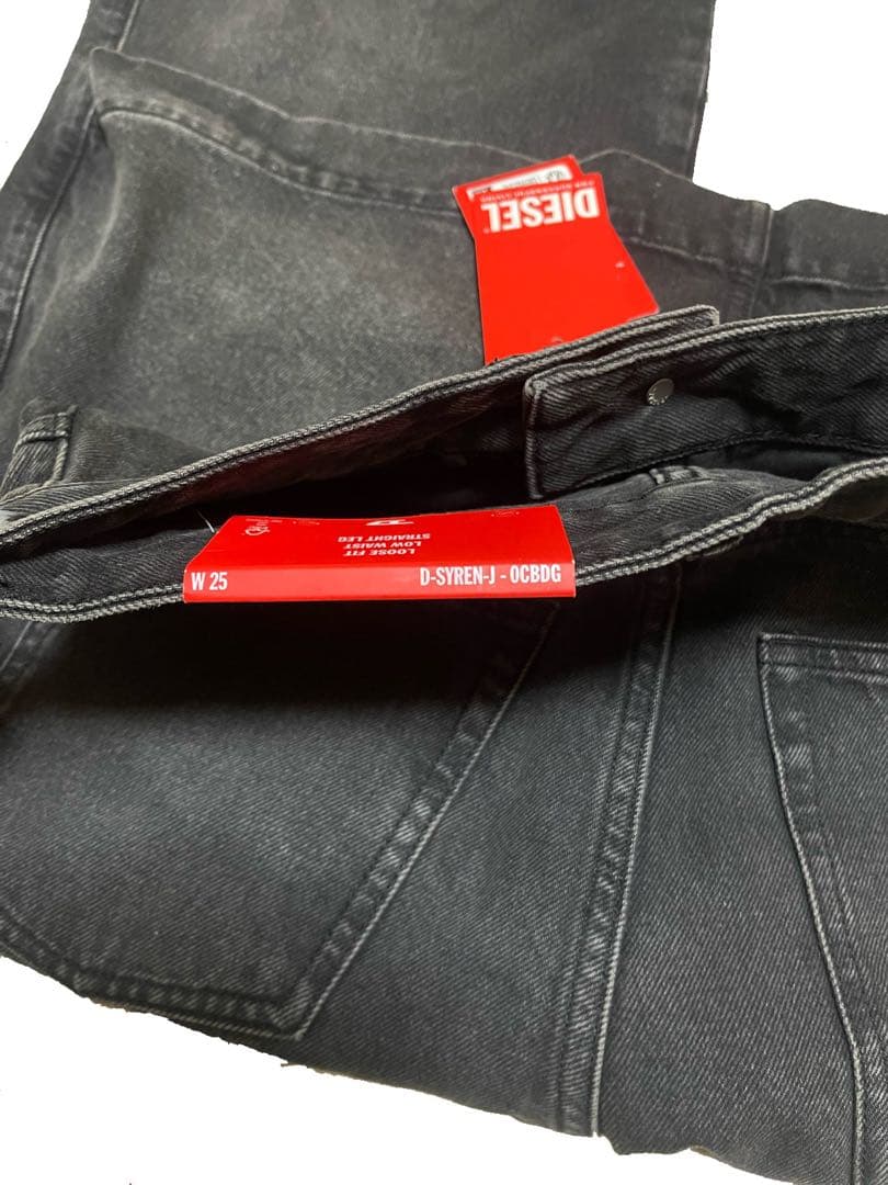 【完売品】DIESEL レイヤードデニム ワイドデニム W25 タグ付き
