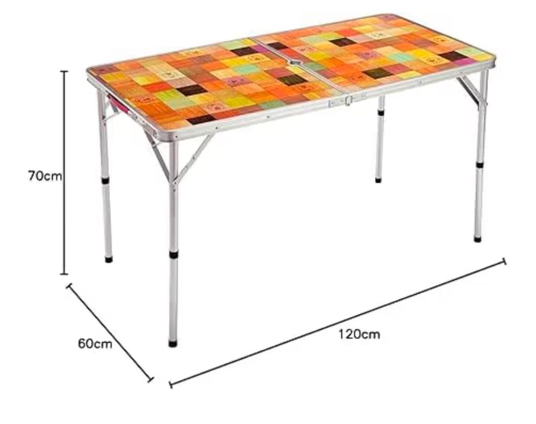 カラフル折りたたみアウトドアテーブル 120cm 約4.5キロ。