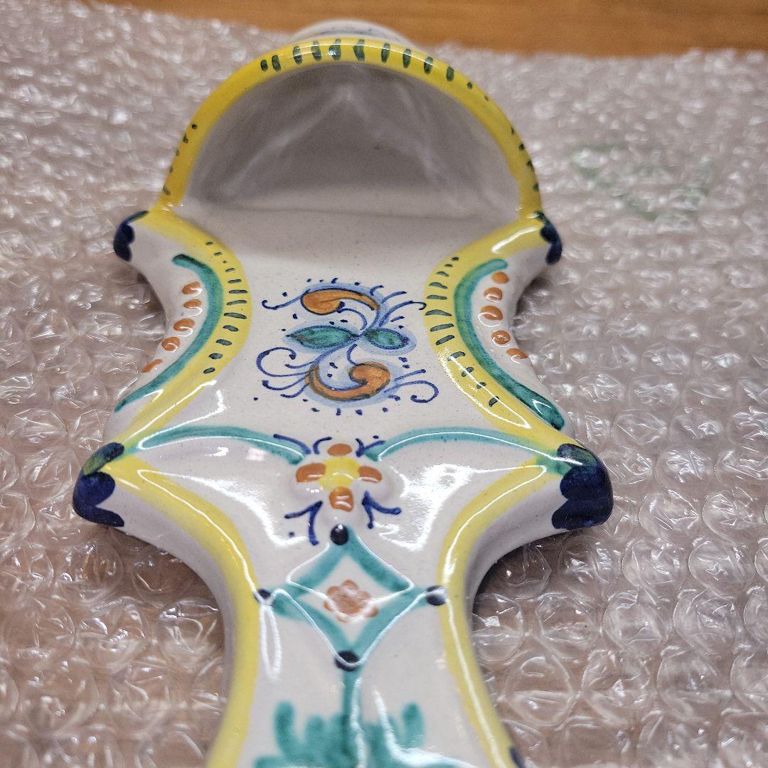 【長期保管品】聖水盤 イタリア製 デルタ地方 陶器 アンティーク 壁掛け