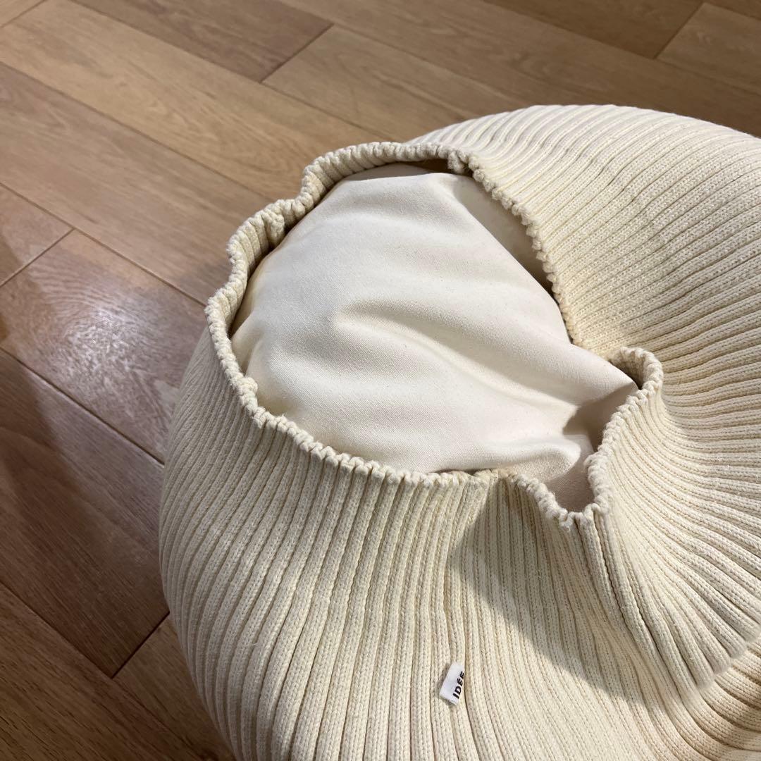 ［ＩＤＥＥ］イデー　ＭＩＮＩ　ＰＵＵＦ　（ＷＨＩＴＥ×ＢＬＡＣＫ）　本体+カバー