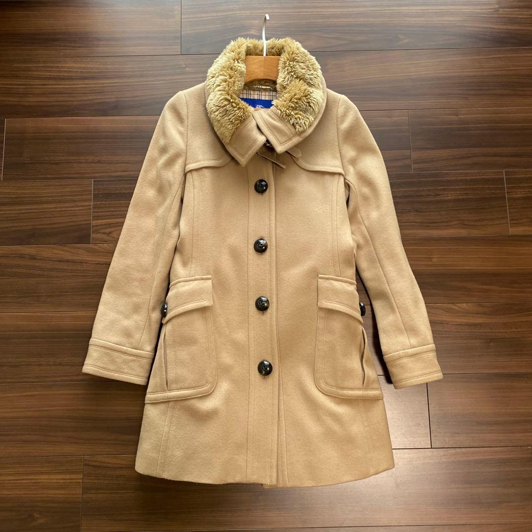 バーバリー　ベージュ ファー付き ロングコート
