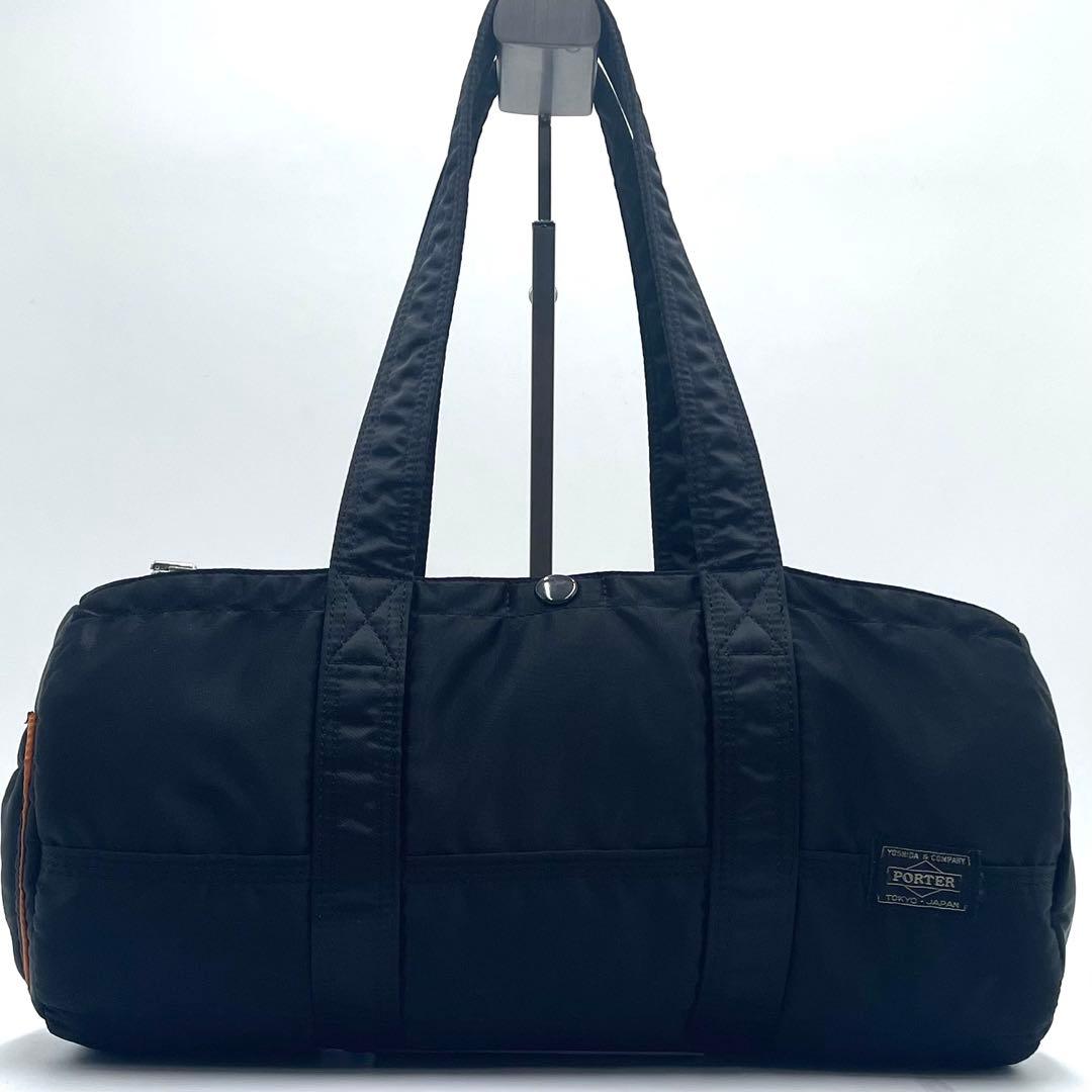 【美品】 POTER ポーター タンカー ドラム ハンドバッグ ブラック S