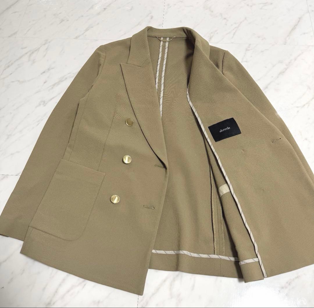 【美品】完売品✨️アルアバイル レノクロスダブルブレストジャケット 金釦 ベージュ