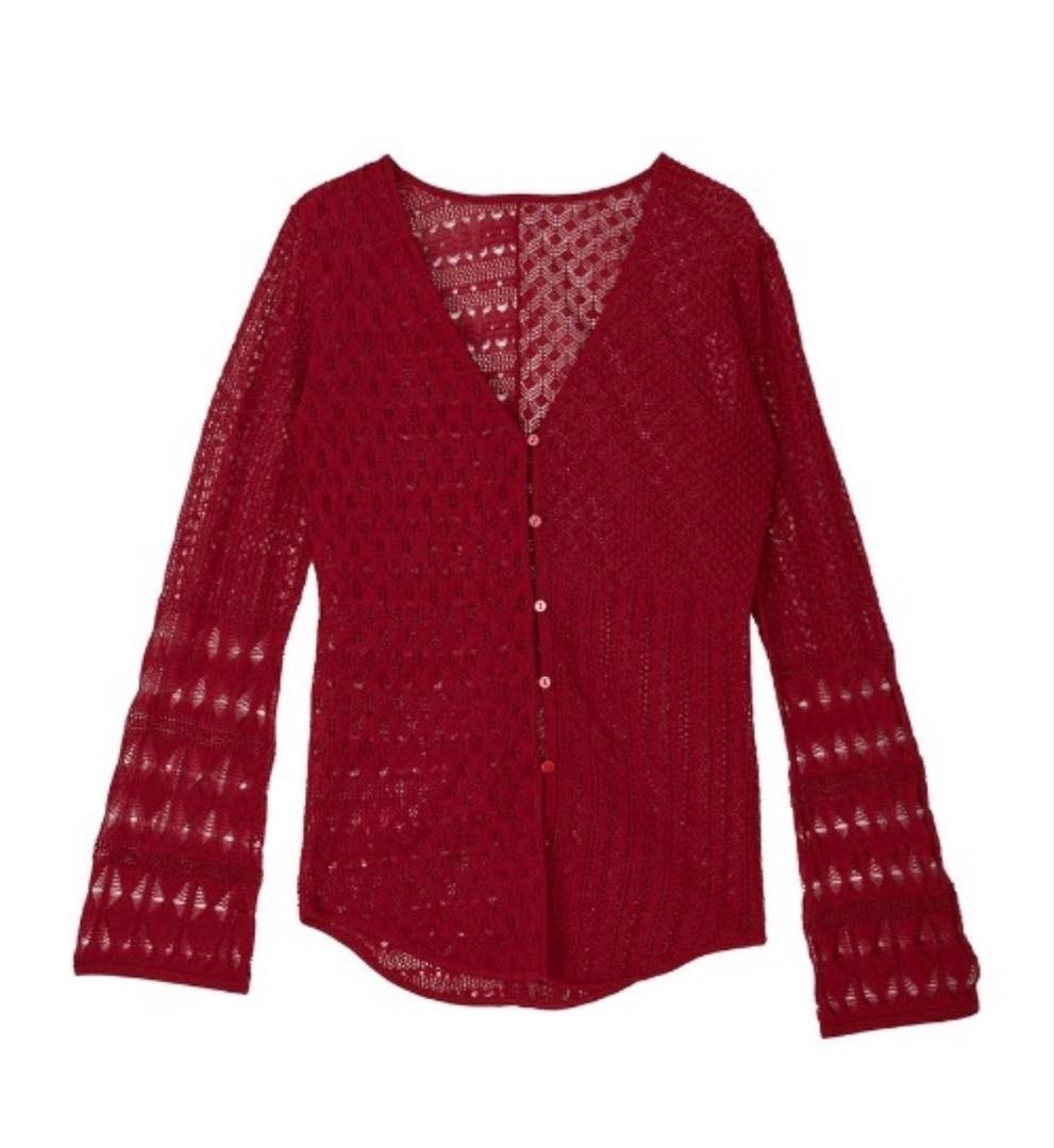 アメリヴィンテージ　KNIT 赤　ニット　カーディガン　ameri