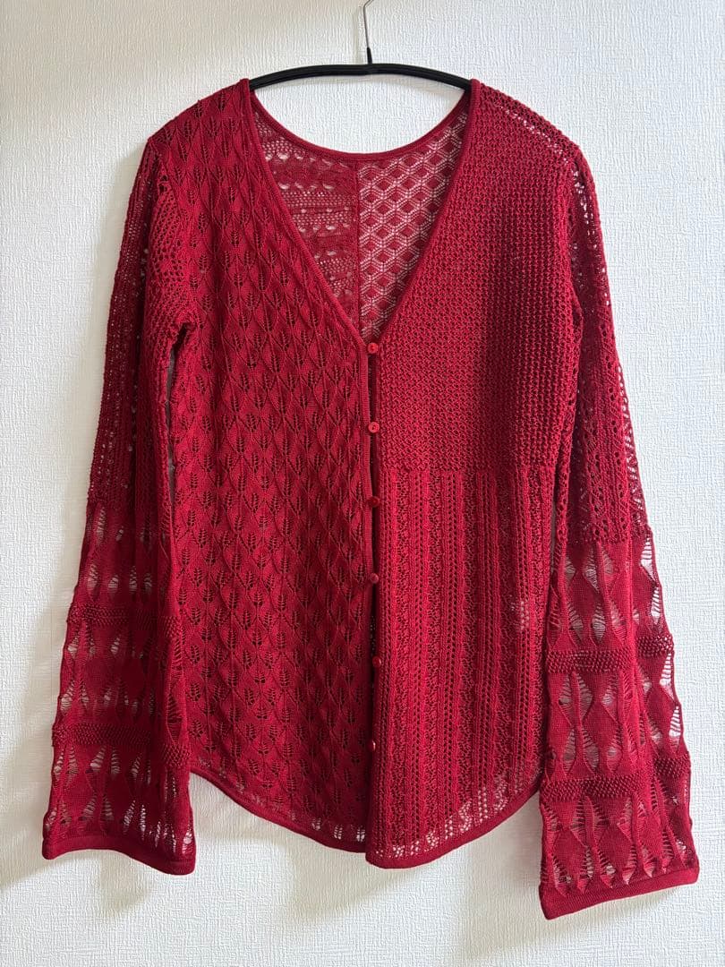 アメリヴィンテージ　KNIT 赤　ニット　カーディガン　ameri