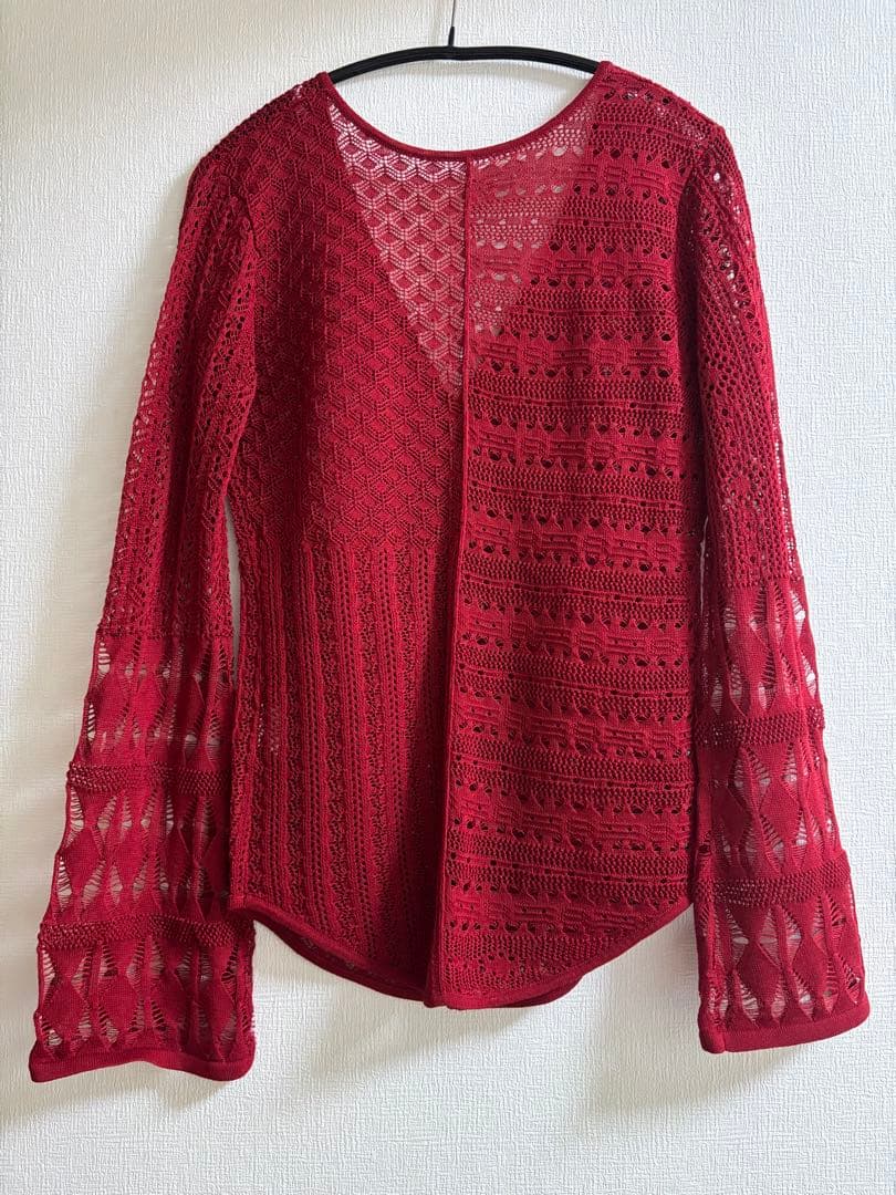 アメリヴィンテージ　KNIT 赤　ニット　カーディガン　ameri
