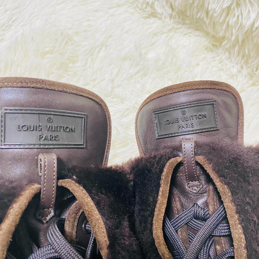 LOUIS VUITTON ルイヴィトン ロングレザーブーツ ボア モノグラム