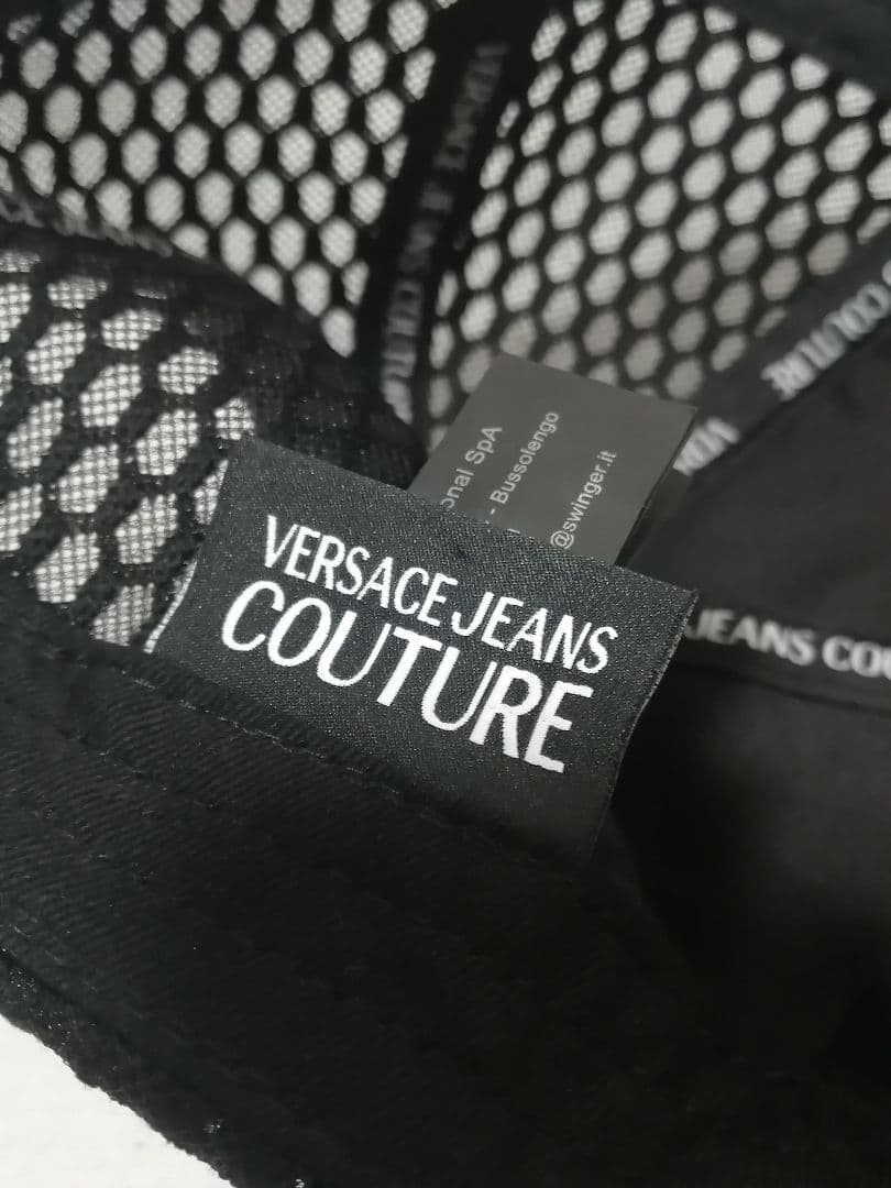 ♂♀新品・キャップ【Versace Jeans Couture】総メッシュ　黒