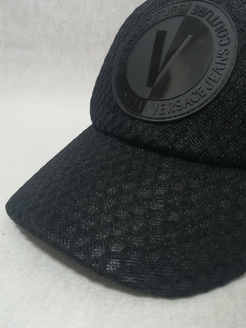 ♂♀新品・キャップ【Versace Jeans Couture】総メッシュ　黒