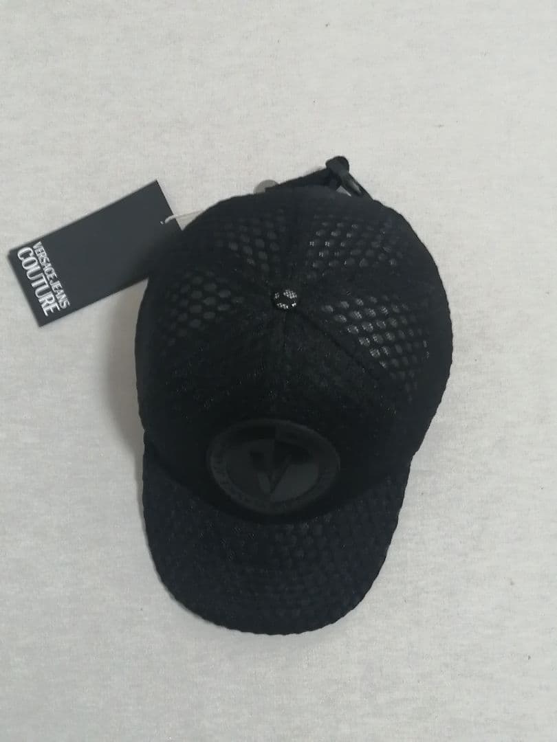♂♀新品・キャップ【Versace Jeans Couture】総メッシュ　黒