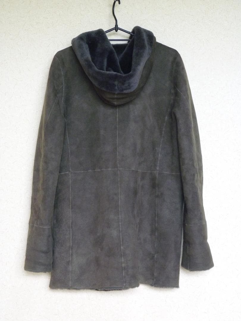unknown　アンノウン　羊革　スウェード　ダッフルコート　ダークグリーン