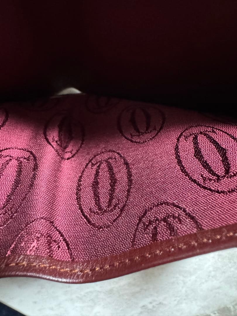 Cartier カルティエ レザー 三つ折り財布 サイフ マスト ボルドー
