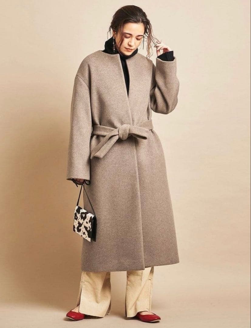 BEAUTY&YOUTHUNITEDARROWS ビーバーノーカラーロングコート