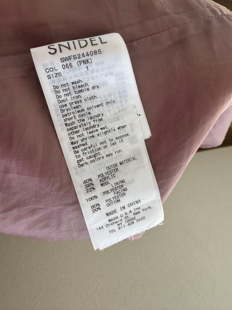 snidel ロービングチェックスカート　ピンク