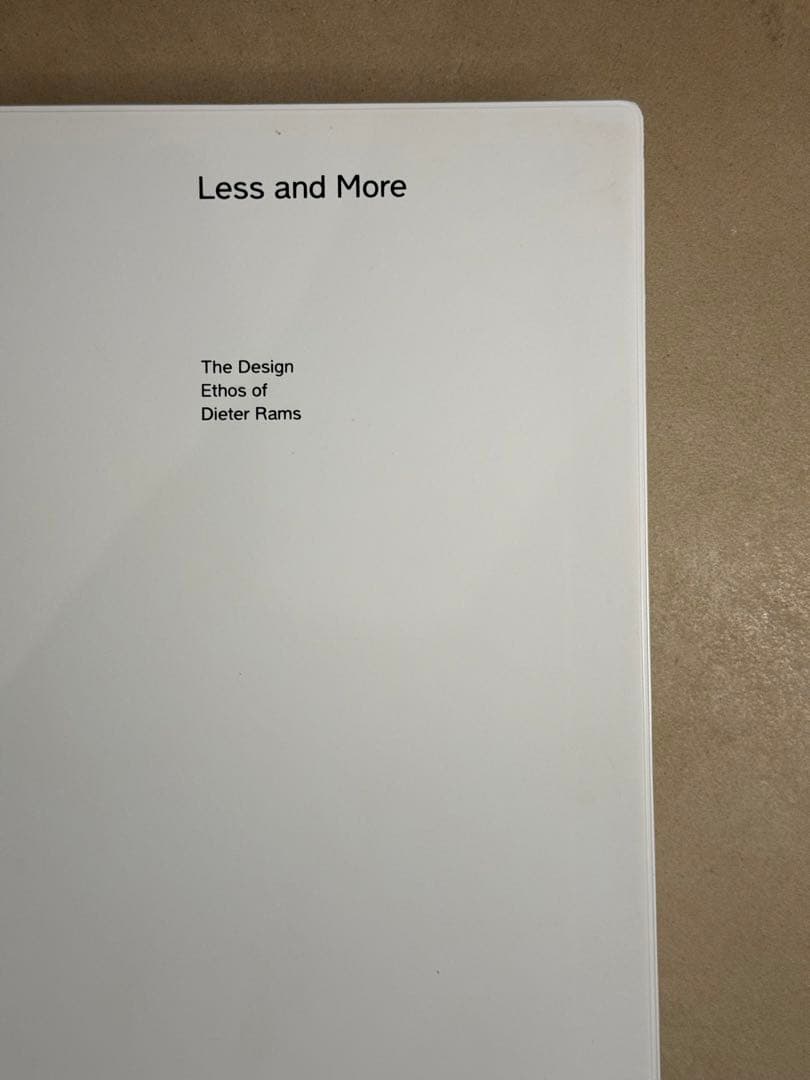 Less and More Dieter Rams ディーターラムス 日英　本