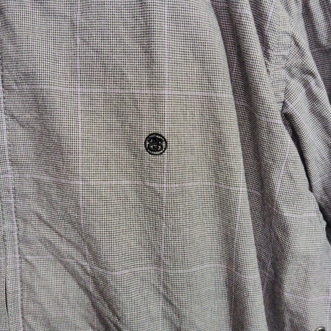 STUSSY　スイングトップ　グレンチェック　グレー　ブルゾン　SSリンク 刺繍