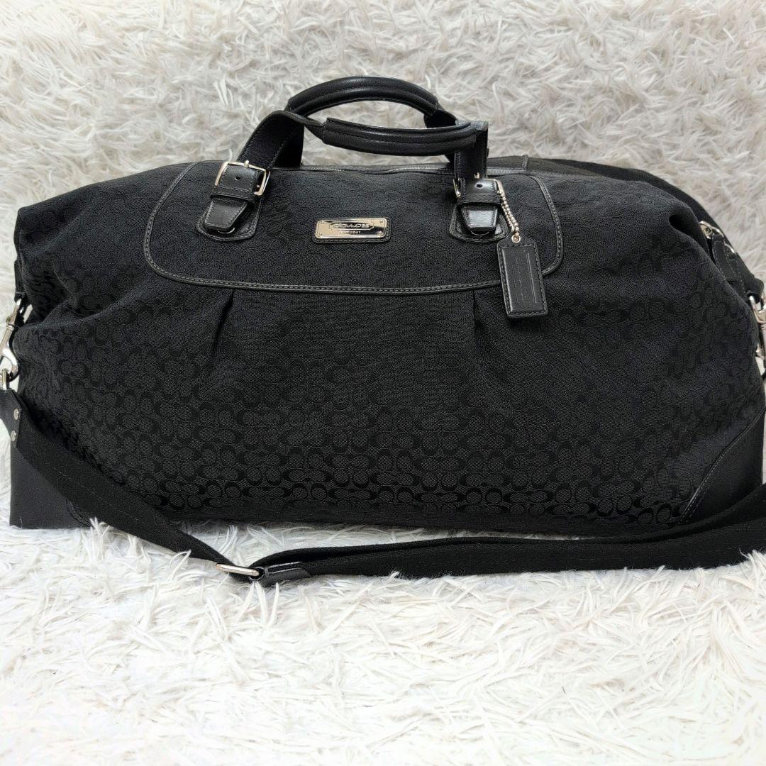 極美品 COACH コーチ シグネチャー 2WAY ボストンバッグ キャンバス