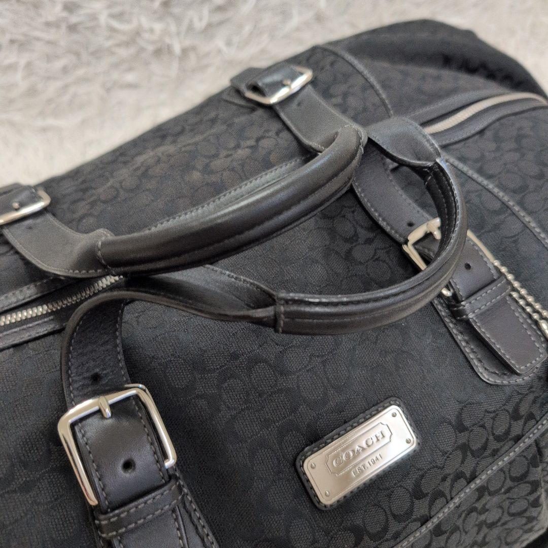 極美品 COACH コーチ シグネチャー 2WAY ボストンバッグ キャンバス