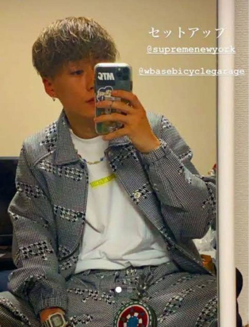 激レアSupreme Houndstooth Logos Snap Jacket
